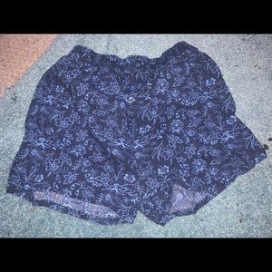 Blue Floral Shorts